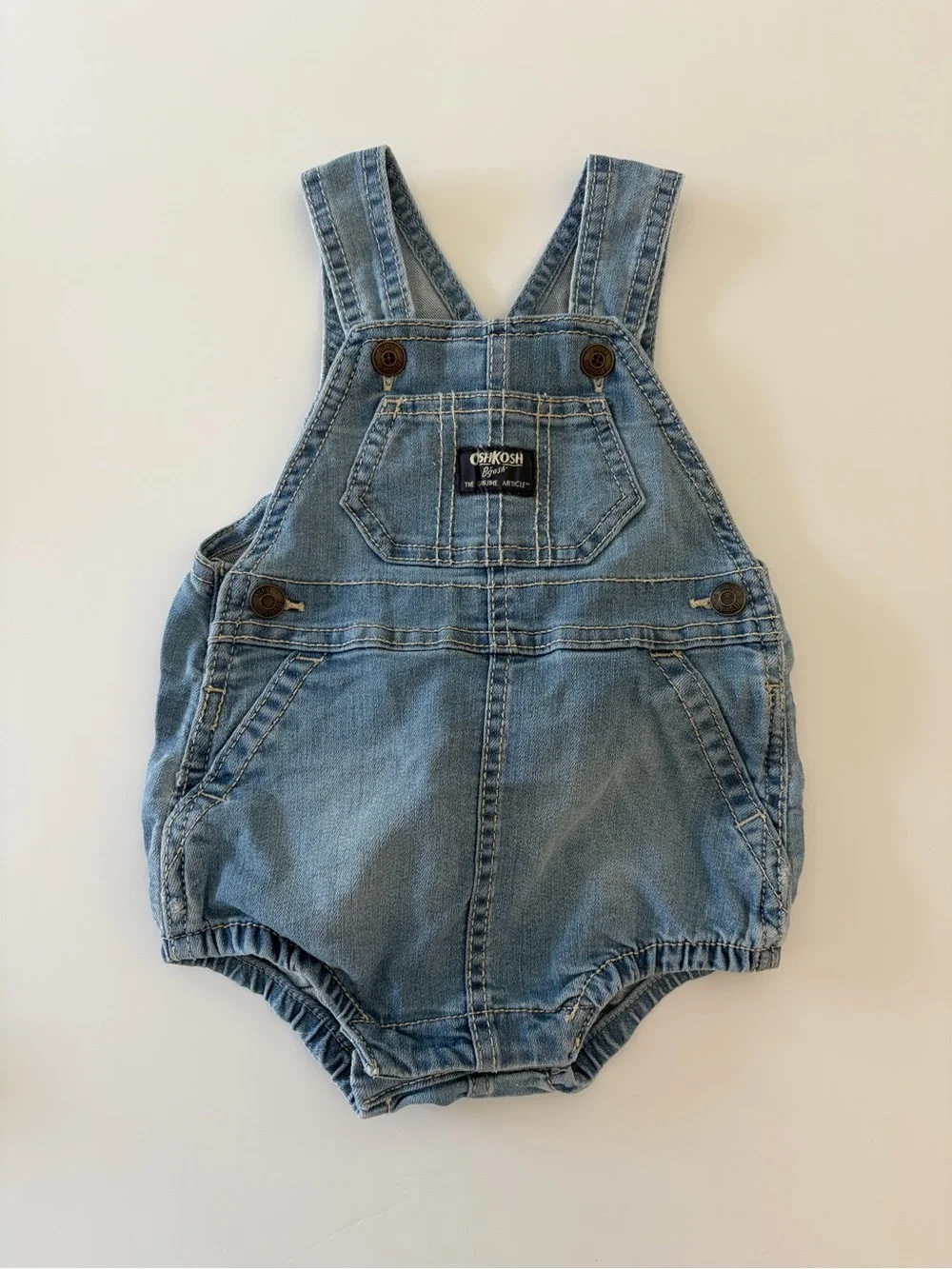 Oshkosh Baby Denim Overall Bubble Romper Size  6 Months